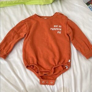 Vibrant Orange Long-Sleeve Bodysuit One Piece